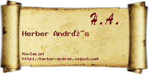 Herber András névjegykártya