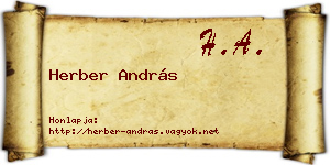 Herber András névjegykártya